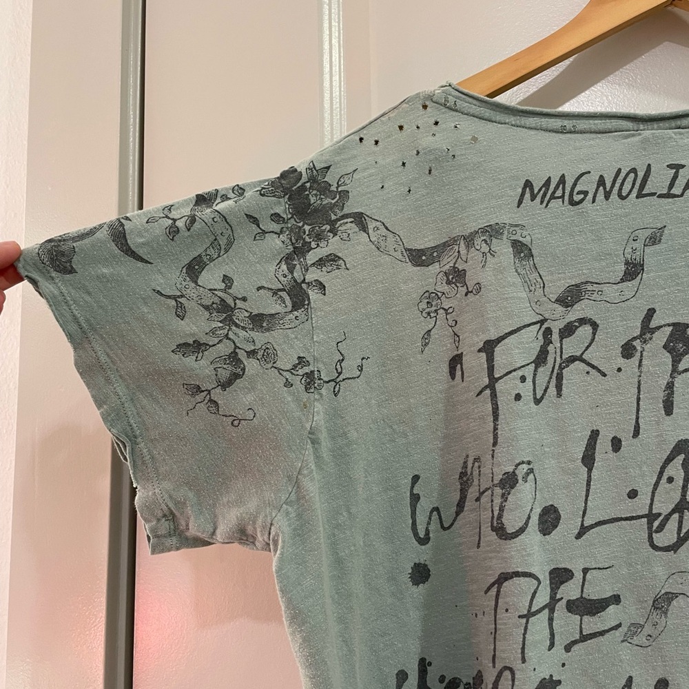 Magnolia Pearl Cat Graphic Tee - Soft Green - Picture 5 of 7
